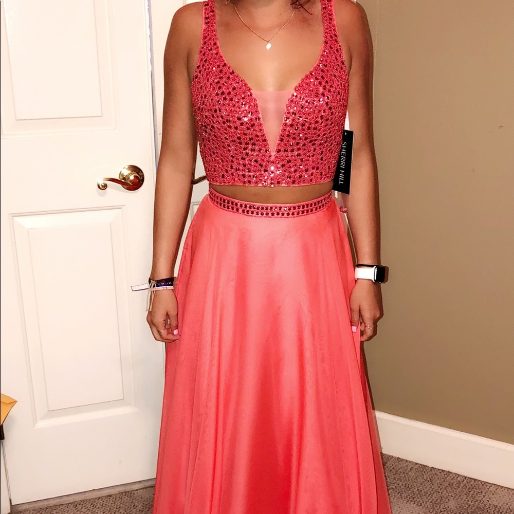 Sherri Hill Coral Prom Dress